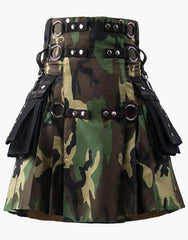 Woodland Gothic Kilt Camouflage with Black Pockets - Scottish Kilt Jacket™ USA-UK