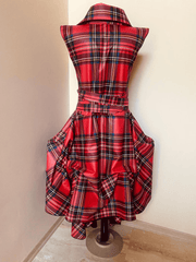 Edgy Red Tartan Dress | Tartan Steampunk Fancy dress