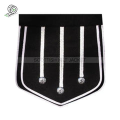 Military Pipe Band Doublet in Black Wool