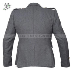 Argyll Wool Blazer In Grey With Vest Five Buttons Tweed Kilt Jackets