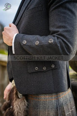 Arrochar Tweed Kilt Outfit In Charcoal