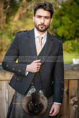 Arrochar Tweed Kilt Outfit In Charcoal