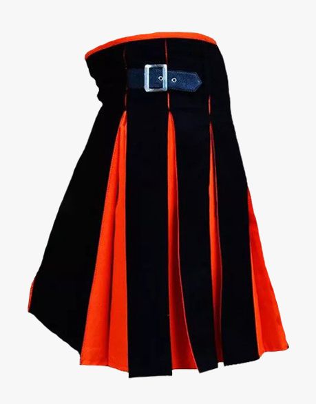 Classic Orange and Black Hybrid Kilt - scottish kilt jacket