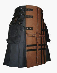 Utility kit in black and brown-hybrid Gothic style - Scottish Kilt Jacket™ USA-UK