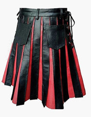 GLADIATOR KIT IN BLACK AND RED LEATHER - Scottish Kilt Jacket™ USA-UK