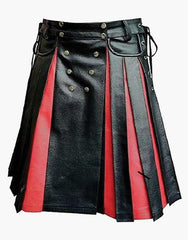 GLADIATOR KIT IN BLACK AND RED LEATHER - Scottish Kilt Jacket™ USA-UK