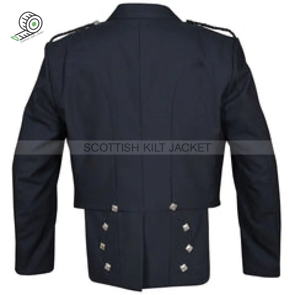 Black Barathea Wool Jacket For Prince Charlie Featuring Three Buttons Jackets