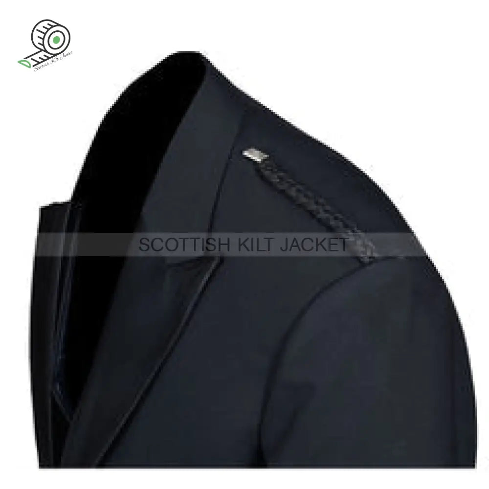 Black Barathea Wool Jacket For Prince Charlie Featuring Three Buttons Jackets