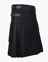 BLACK UTILITY KILT - Scottish Kilt Jacket™ USA-UK