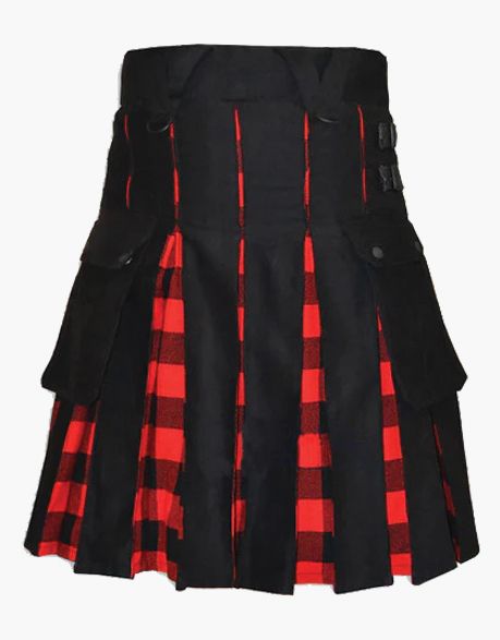 Tartan hybrid kilt in black with Rob Roy Macgregor - Scottish Kilt Jacket™ USA-UK