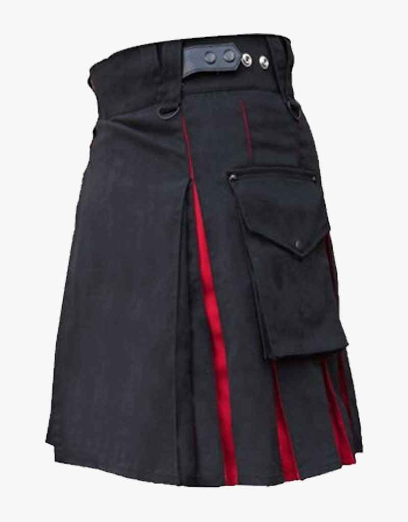WOMEN'S RED AND BLACK HYBRID KILT - Scottish Kilt Jacket™ USA-UK