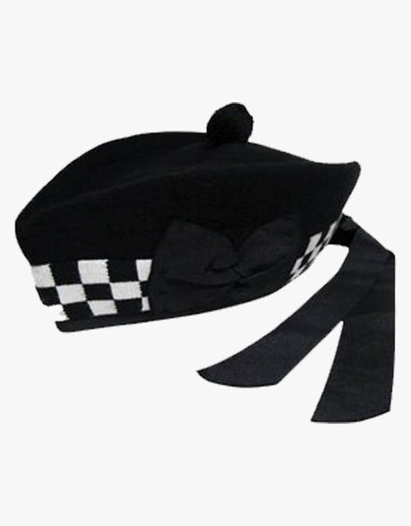 WHITE AND BLACK DICE HAT - Scottish Kilt Jacket™ USA-UK