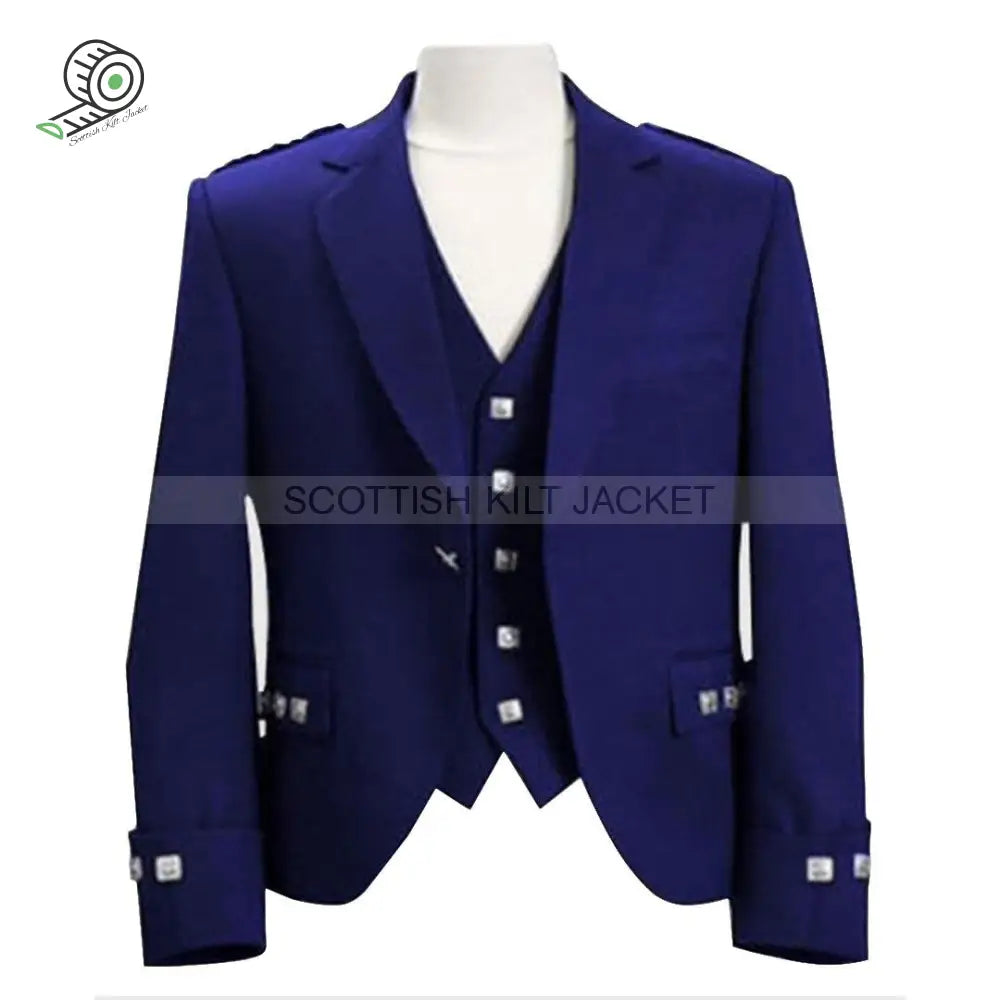 Blue Argyll Jacket And Vest Tweed Kilt Jackets