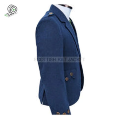 Blue Tweed Argyll Wedding Jacket Kilt Jackets