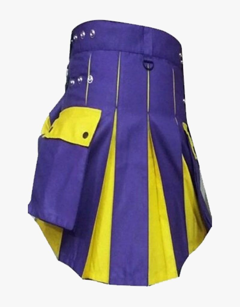 Women's Blue-Yellow Hybrid Kilt - Scottish Kilt Jacket™ USA-UK
