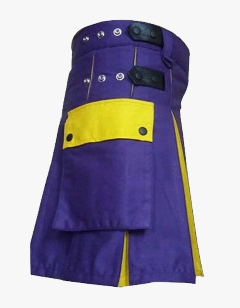 Women's Blue-Yellow Hybrid Kilt - Scottish Kilt Jacket™ USA-UK