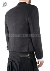 Braemar Charcoal Tweed Kilt Jacket & 5 Buttons Vest