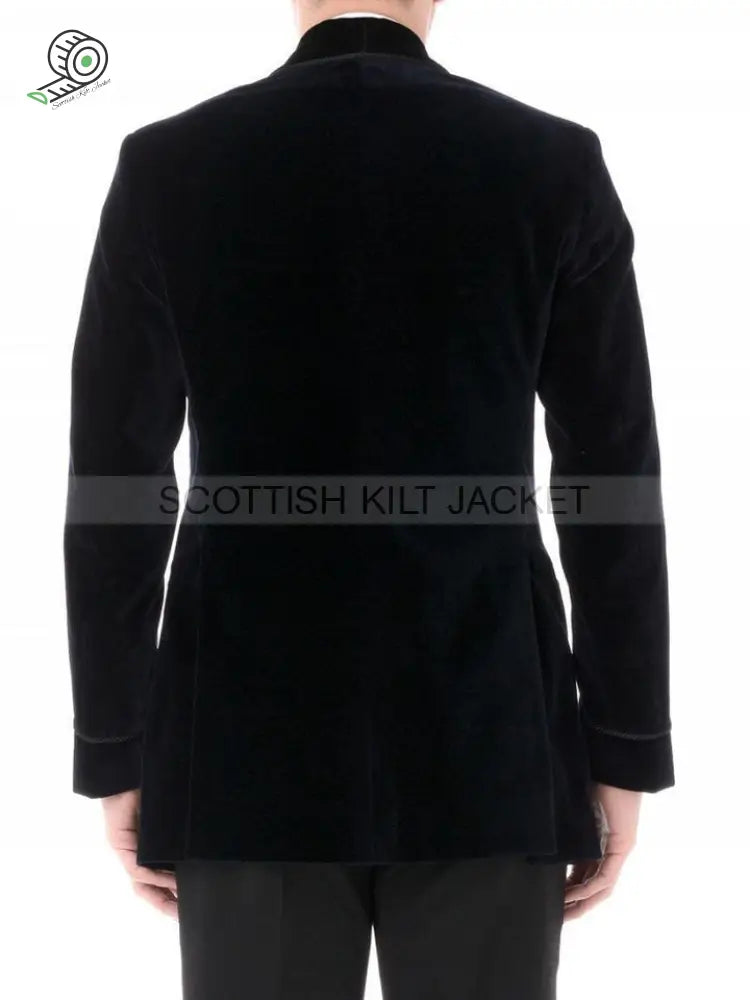 Chic Black Velvet Evening Blazers Smoking Jackets