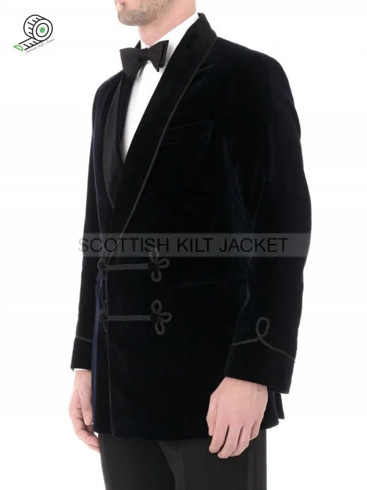 Chic Black Velvet Evening Blazers Smoking Jackets