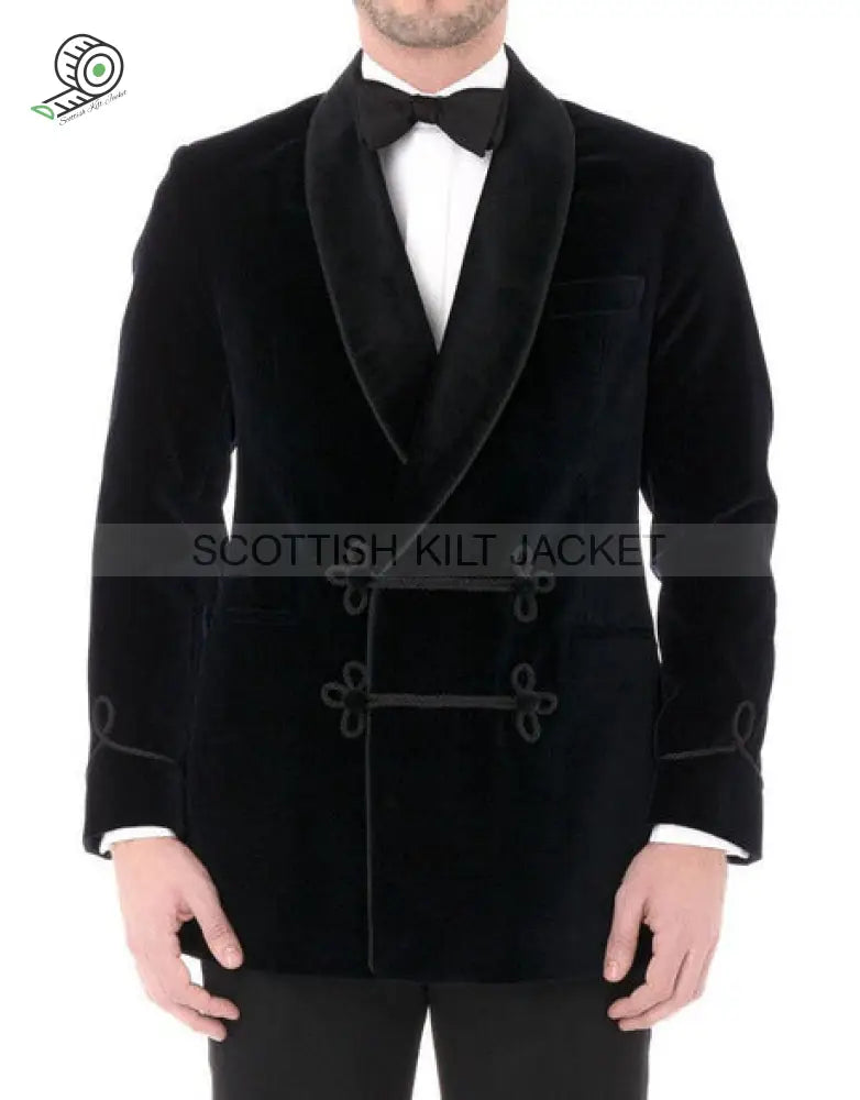 Chic Black Velvet Evening Blazers Smoking Jackets