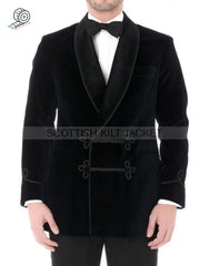 Chic Black Velvet Evening Blazers Smoking Jackets