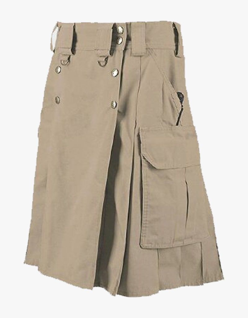 KHAKI UTILITY COMBAT KILT - Scottish Kilt Jacket™ USA-UK