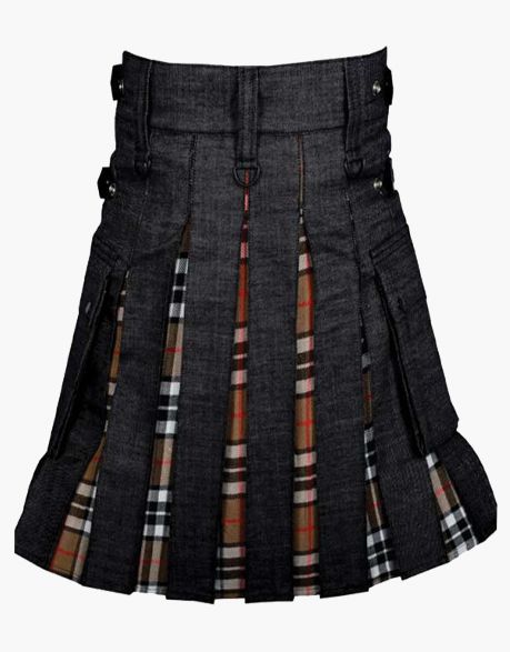 DENIM HYBRID KILT - scottish kilt jacket