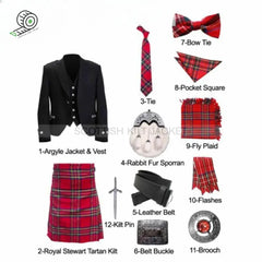 Discount On Royal Stewart Argyle Kilt Outfit Sets