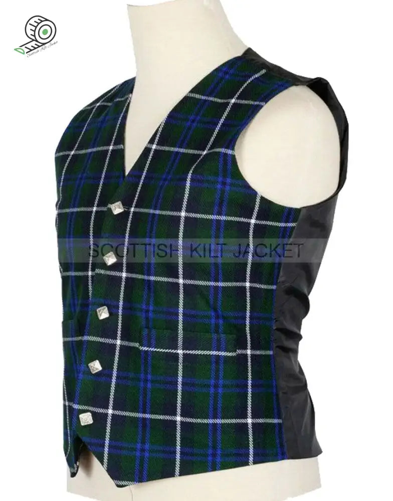 Douglas Tartan Vest In Blue Vests