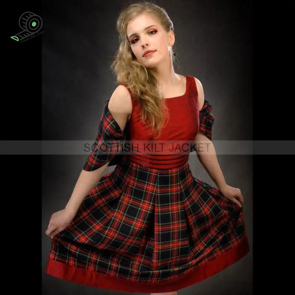 Dress In Tartan Silk By Hyacintha Evening Dresses