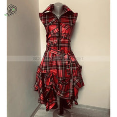 Edgy Red Tartan Dress