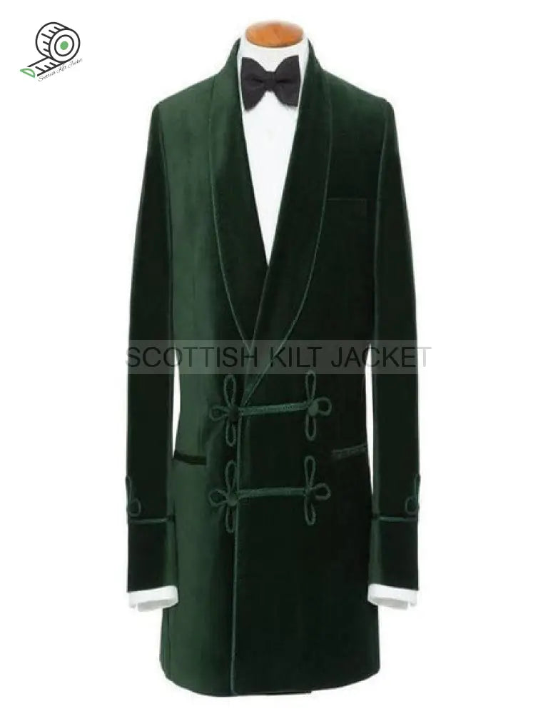 Elegant Green Velvet Dinner Blazer Smoking Jackets