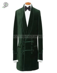 Elegant Green Velvet Dinner Blazer Smoking Jackets