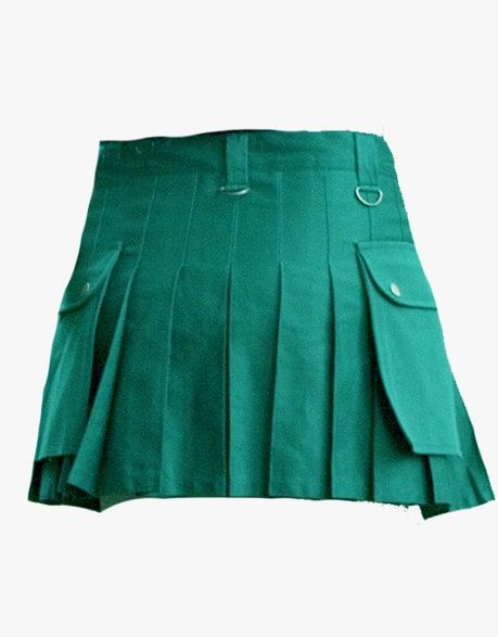 GREEN WOMENS FASHION UTILITY KILT - Scottish Kilt Jacket™ USA-UK