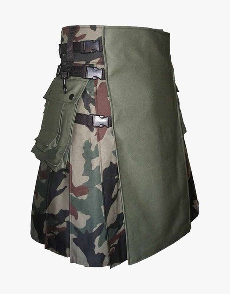 MEN'S HYBRID UTILITY CAMOUFLAGE KILT - scottish kilt jacket