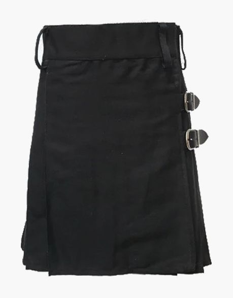 BLACK WOMAN UTILITY KILT - Scottish Kilt Jacket™ USA-UK