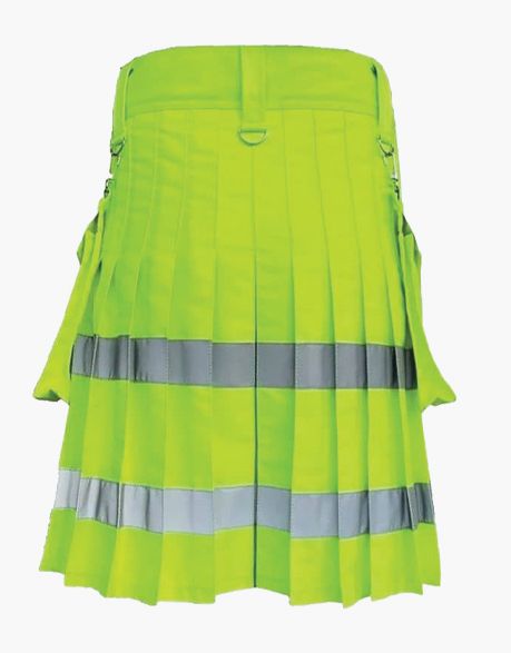 FLUORESCENT HIGH VIS KILT - FIREFIGHTER UTILITY KILT - Scottish Kilt Jacket™ USA-UK