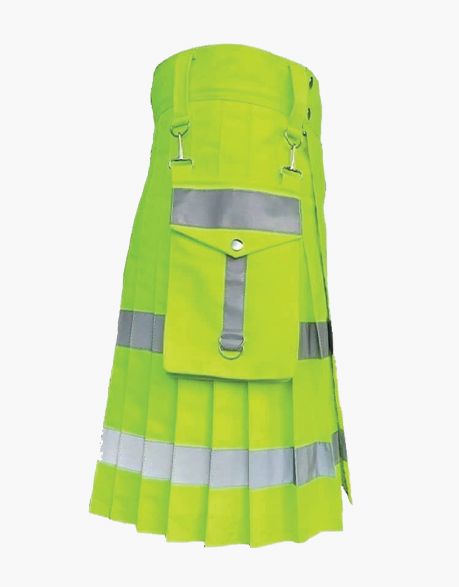 FLUORESCENT HIGH VIS KILT - FIREFIGHTER UTILITY KILT - Scottish Kilt Jacket™ USA-UK