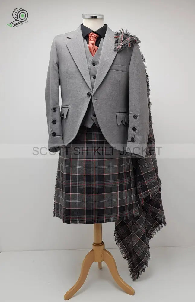 Gray Argyle Kilt Outfits Full Highland Dress In 8 Yard Jacket Outfit