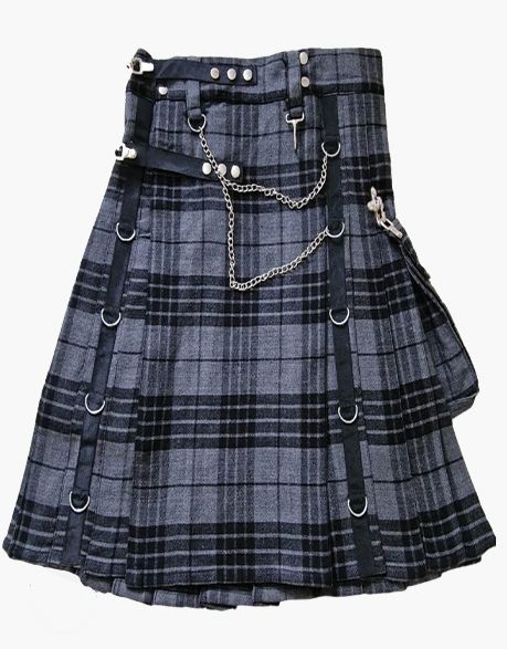 GRAY WATCH TARTAN GOTHIC UTILITY KILT - scottish kilt jacket