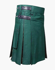 A CAMOUFLAGE AND GREEN HYBRID KILT - scottish kilt jacket