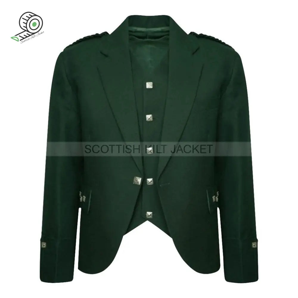 Green Argyll Vest And Jacket Tweed Kilt Jackets