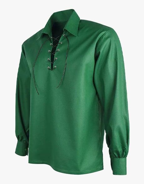 JACOBITE GREEN GHILLIE SHIRT - Scottish Kilt Jacket™ USA-UK