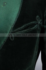 Green Velvet Blazer For Evening Smoking Jackets