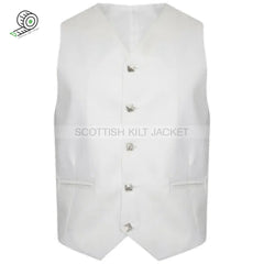 Highland Prince Charlie Kilt Jacket & Waistcoat With White Pipe Band Jackets