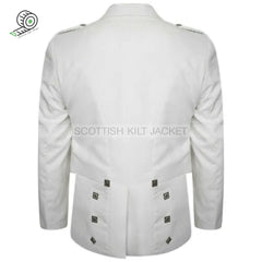 Highland Prince Charlie Kilt Jacket & Waistcoat With White Pipe Band Jackets