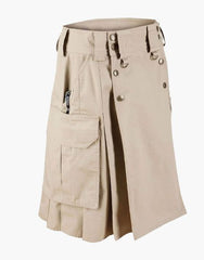 KHAKI UTILITY COMBAT KILT - Scottish Kilt Jacket™ USA-UK