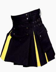 WOMEN IN YELLOW AND BLACK HYBRID KILT - Scottish Kilt Jacket™ USA-UK