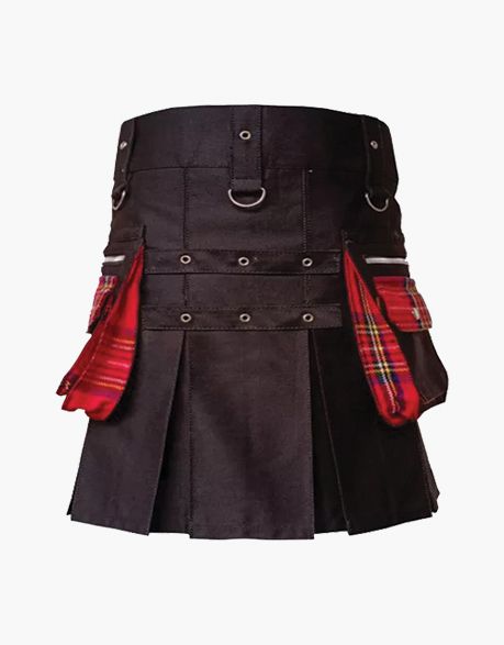 BLACK WOMEN DRESSED IN ROYAL STEWART HYBRID KILT