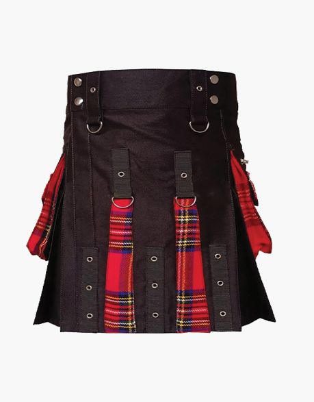 BLACK WOMEN DRESSED IN ROYAL STEWART HYBRID KILT